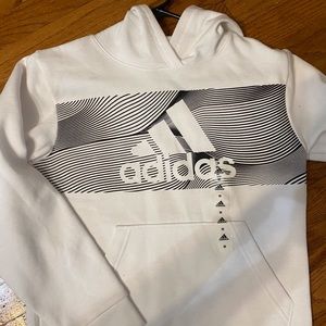 Boys White Adidas sweatshirt hoodie size 10-12